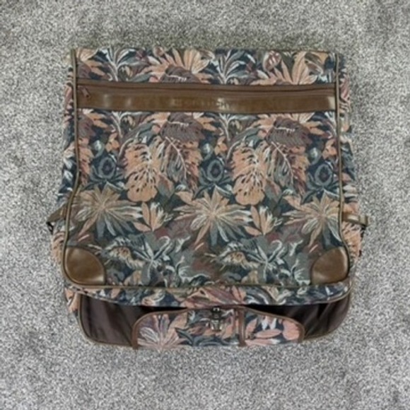 Givenchy Handbags - Givenchy Vintage Garment Bag Tropical Floral Tapestry Travel Suit‎ Carrier Brown